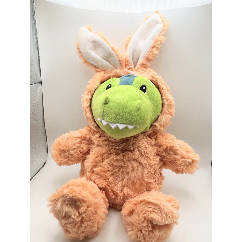 MTY International Green Dinosaur Orange Bunny Suit Plush‎ Easter Stuffed Animal